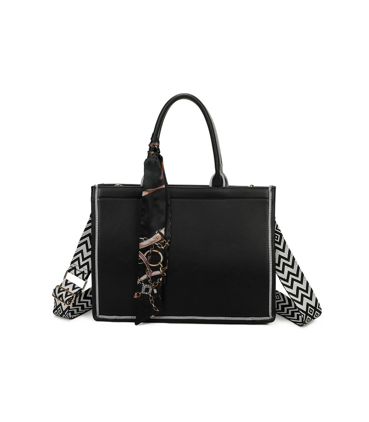 T11670 - Bolso Toten Grande  Bordado y pañuelo a juego y asa para Bandolera