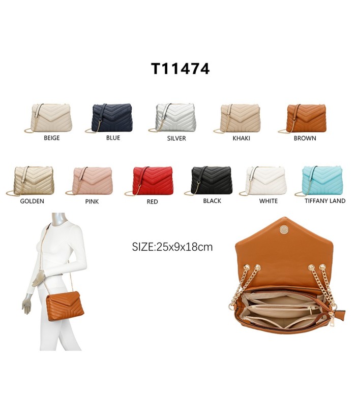 T11474 - Bolso bandolera de dos compartimentos