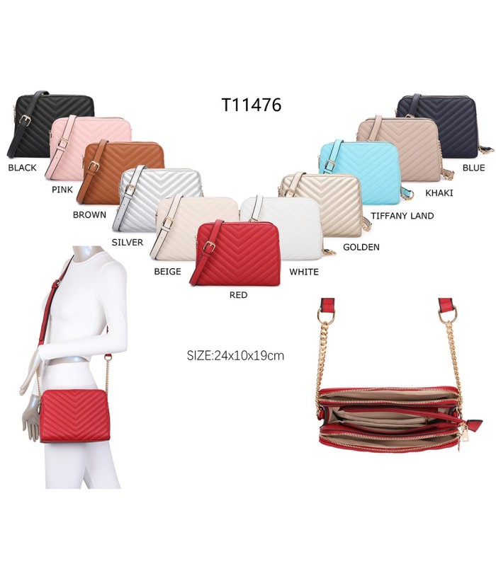 T11476 - Bolso bandolera de dos compartimentos