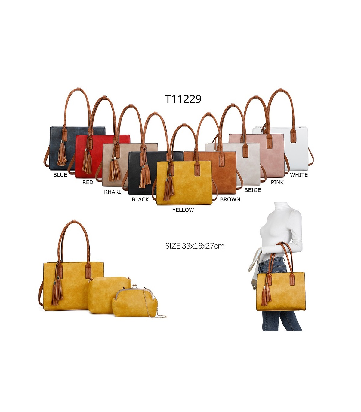 T11229 - Bolso con neceser y monedero a juego