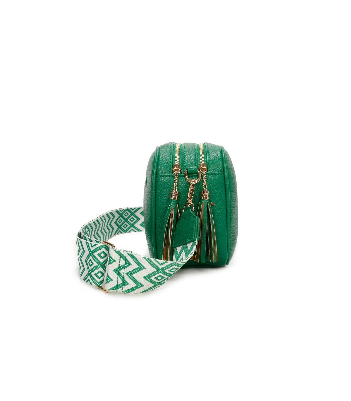 T11569 - Bolso con bandolera de estilo romboidal con dos compartimentos internos