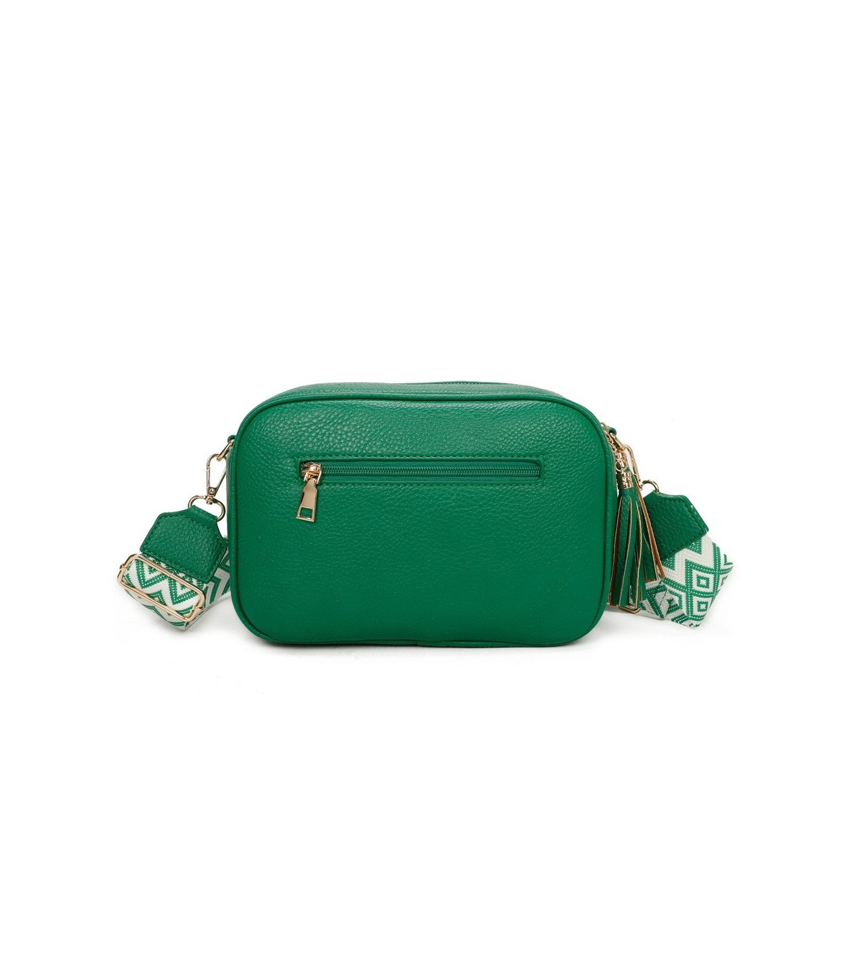 T11569 - Bolso con bandolera de estilo romboidal con dos compartimentos internos