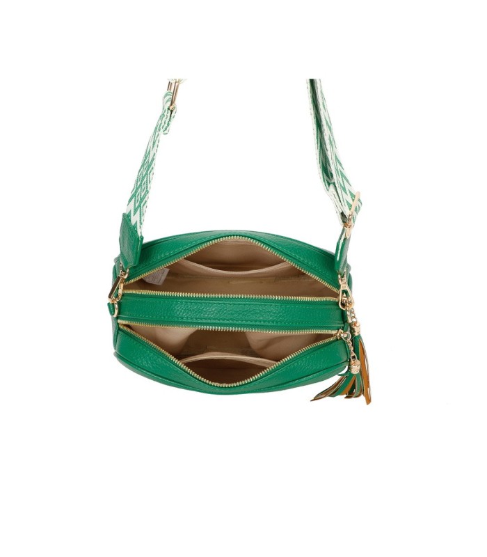 T11569 - Bolso con bandolera de estilo romboidal con dos compartimentos internos