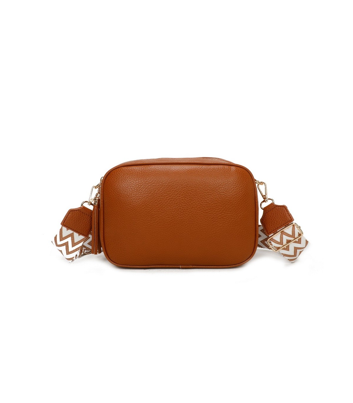 T11569 - Bolso con bandolera de estilo romboidal con dos compartimentos internos