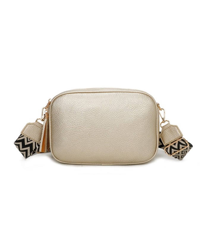 T11569 - Bolso con bandolera de estilo romboidal con dos compartimentos internos