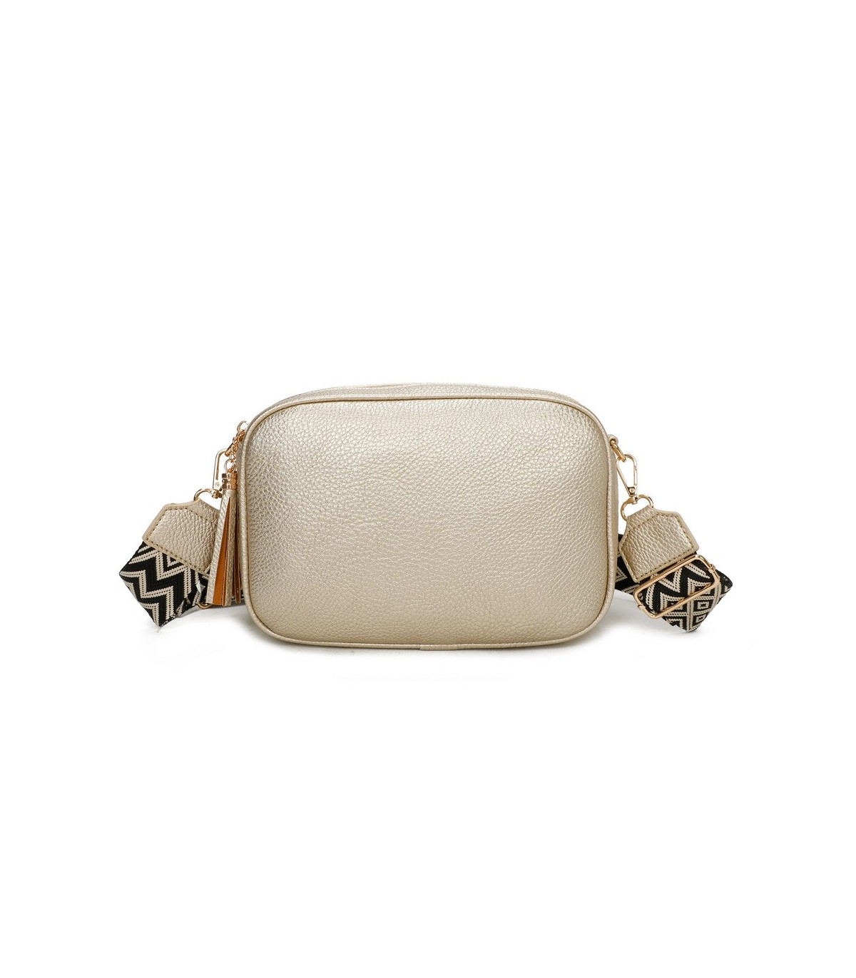 T11569 - Bolso con bandolera de estilo romboidal con dos compartimentos internos