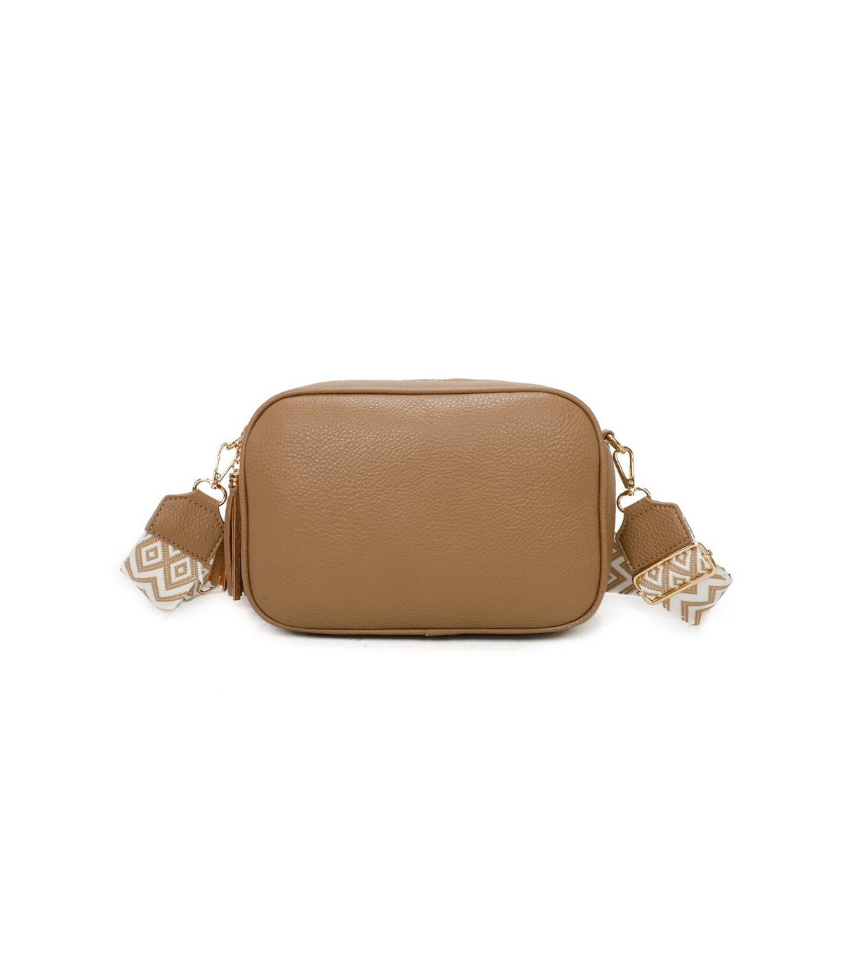 T11569 - Bolso con bandolera de estilo romboidal con dos compartimentos internos