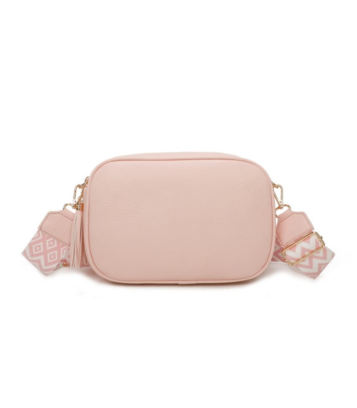 T11569 - Bolso con bandolera de estilo romboidal con dos compartimentos internos