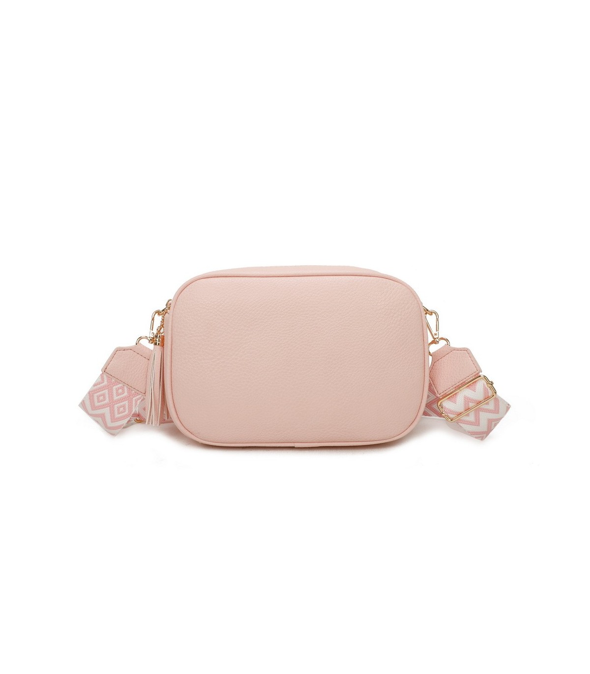 T11569 - Bolso con bandolera de estilo romboidal con dos compartimentos internos