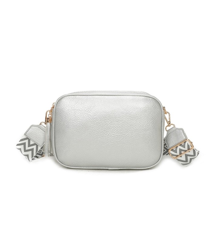 T11569 - Bolso con bandolera de estilo romboidal con dos compartimentos internos