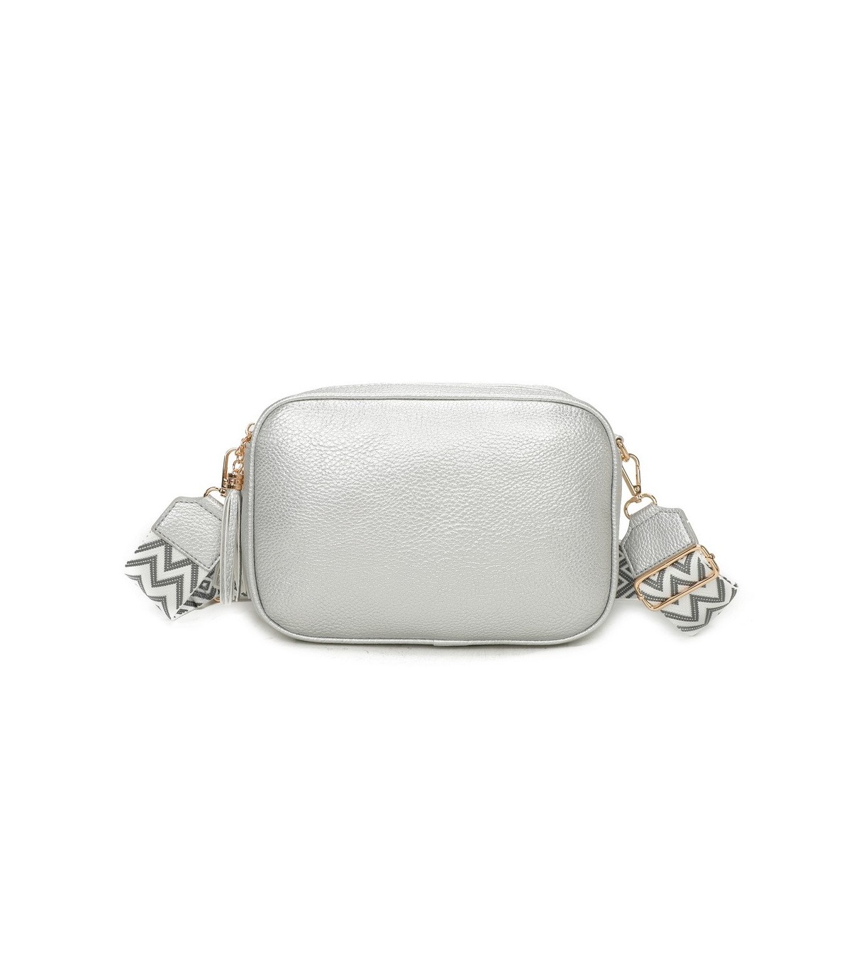 T11569 - Bolso con bandolera de estilo romboidal con dos compartimentos internos