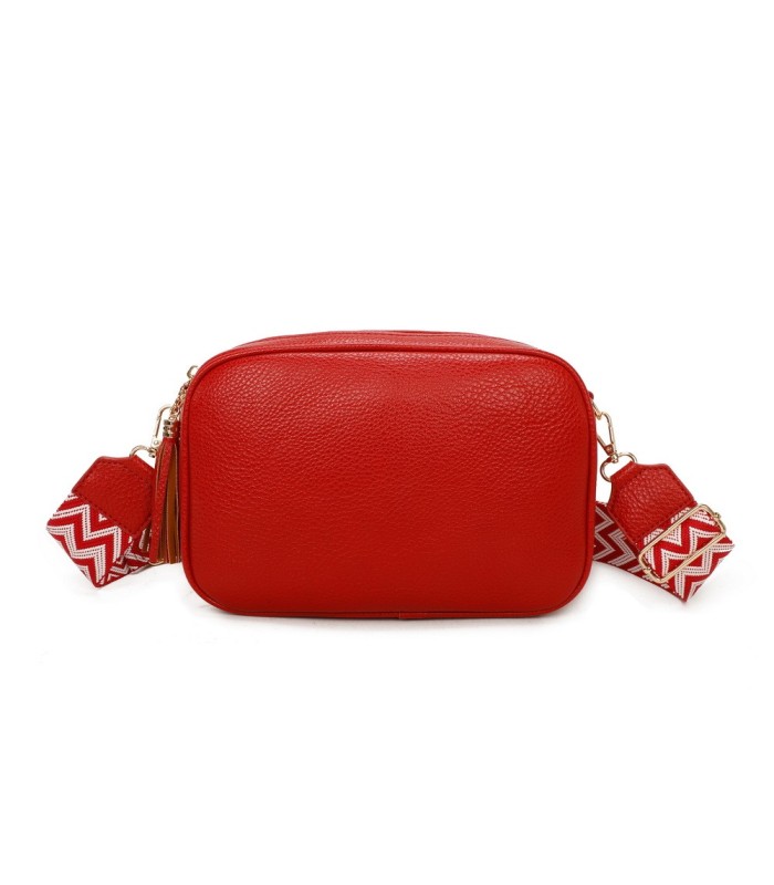 T11569 - Bolso con bandolera de estilo romboidal con dos compartimentos internos