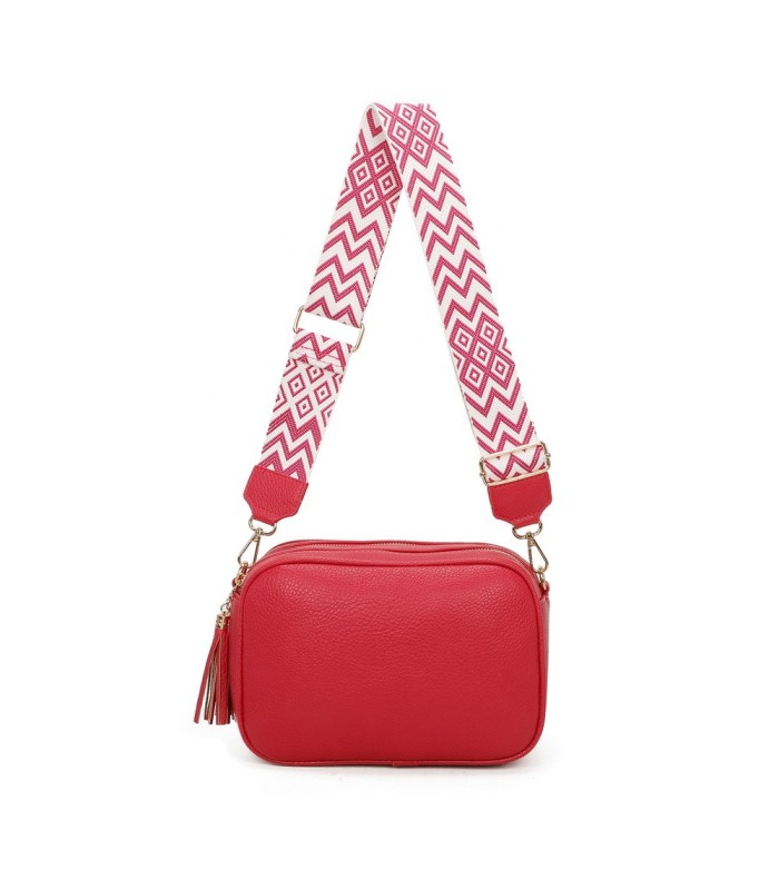 T11569 - Bolso con bandolera de estilo romboidal con dos compartimentos internos
