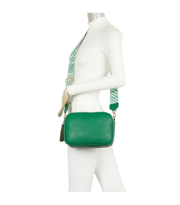 T11569 - Bolso con bandolera de estilo romboidal con dos compartimentos internos