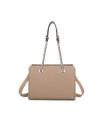 T11592 - Bolso de mano con doble asa de cadena entrelazada