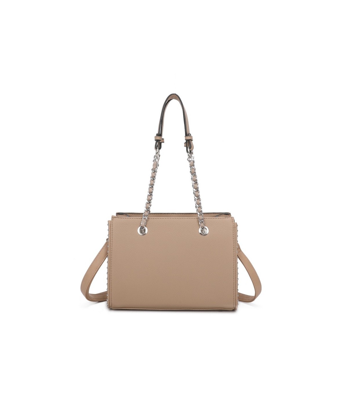 T11592 - Bolso de mano con doble asa de cadena entrelazada