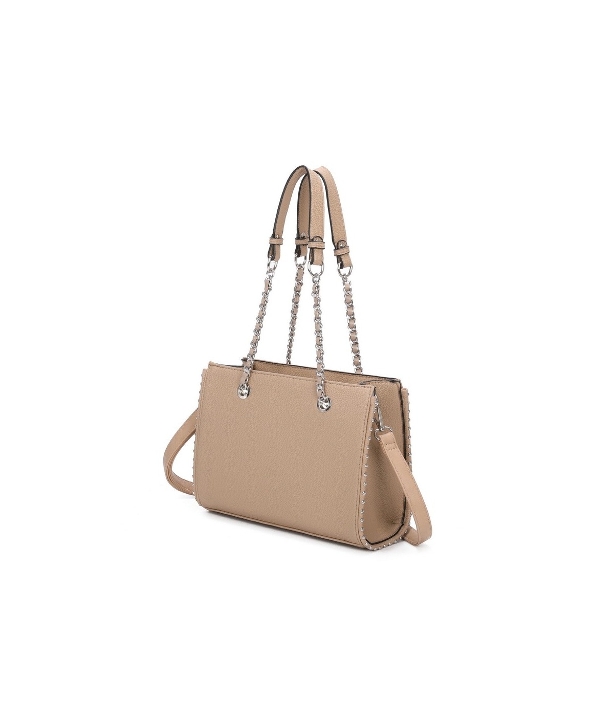 T11592 - Bolso de mano con doble asa de cadena entrelazada