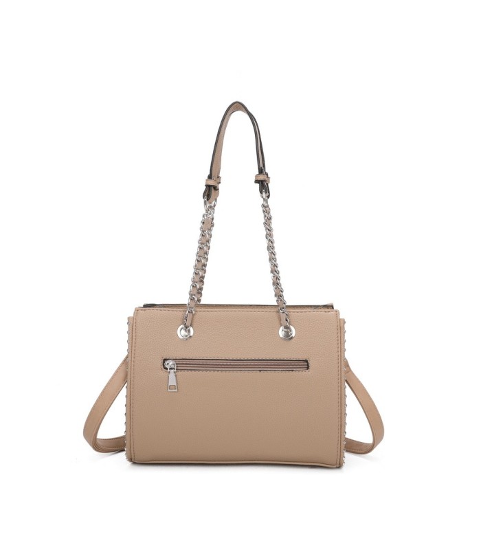 T11592 - Bolso de mano con doble asa de cadena entrelazada