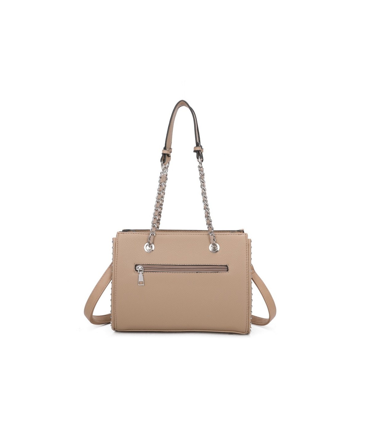 T11592 - Bolso de mano con doble asa de cadena entrelazada