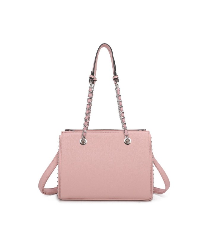 T11592 - Bolso de mano con doble asa de cadena entrelazada