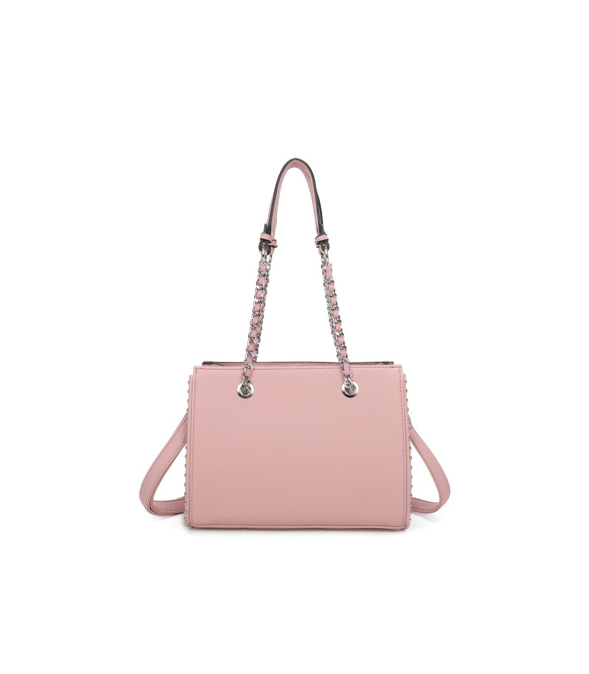 T11592 - Bolso de mano con doble asa de cadena entrelazada