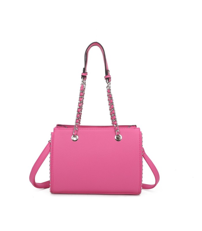 T11592 - Bolso de mano con doble asa de cadena entrelazada