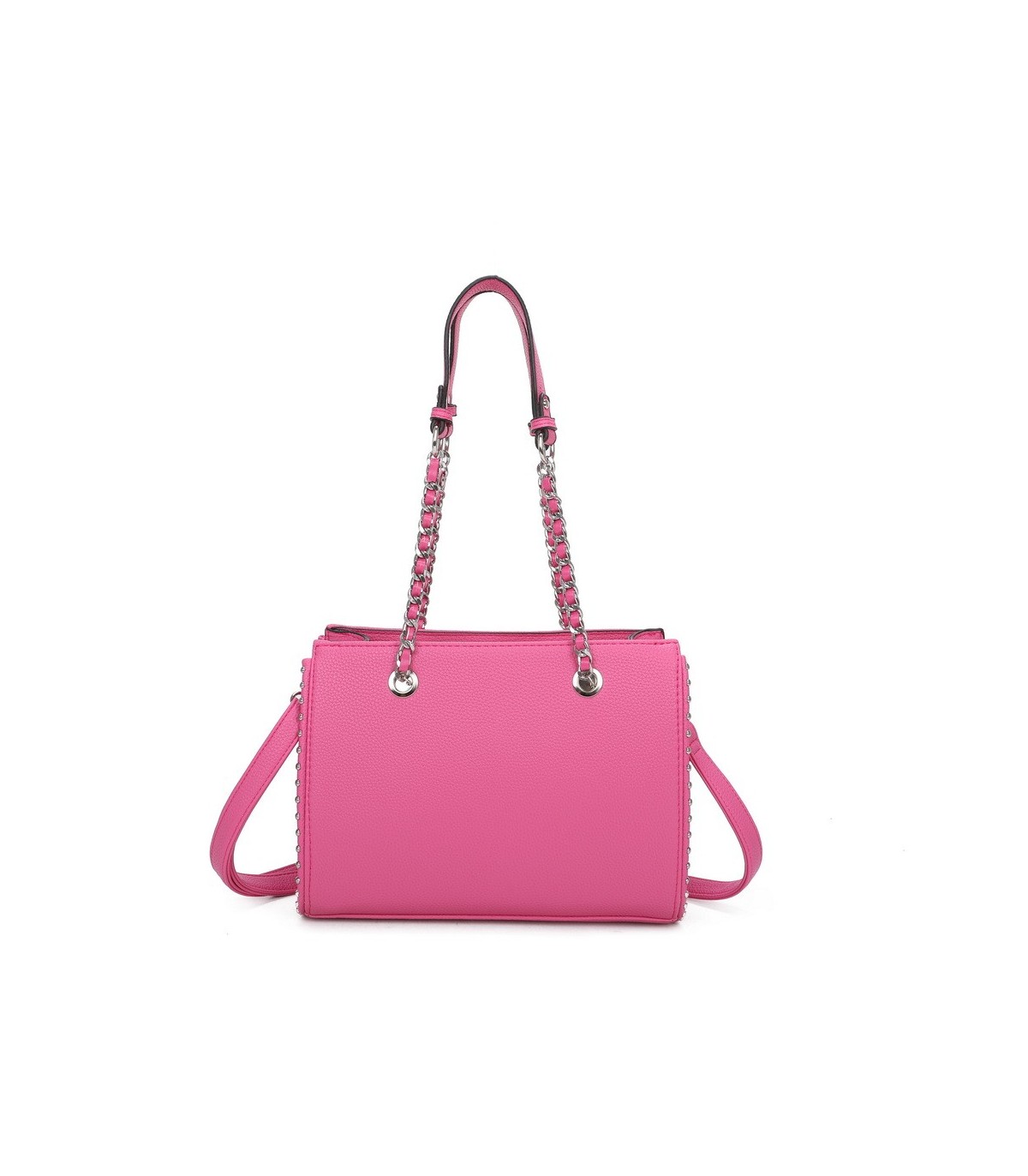 T11592 - Bolso de mano con doble asa de cadena entrelazada