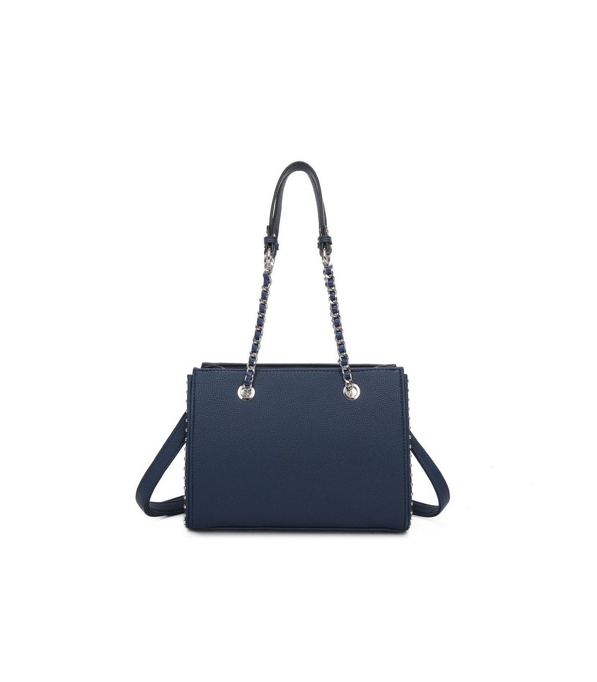 T11592 - Bolso de mano con doble asa de cadena entrelazada