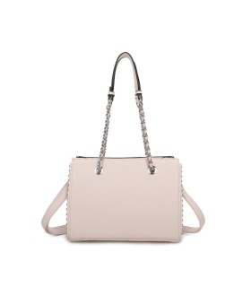 T11592 - Bolso de mano con doble asa de cadena entrelazada