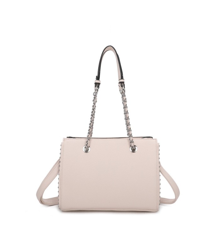 T11592 - Bolso de mano con doble asa de cadena entrelazada