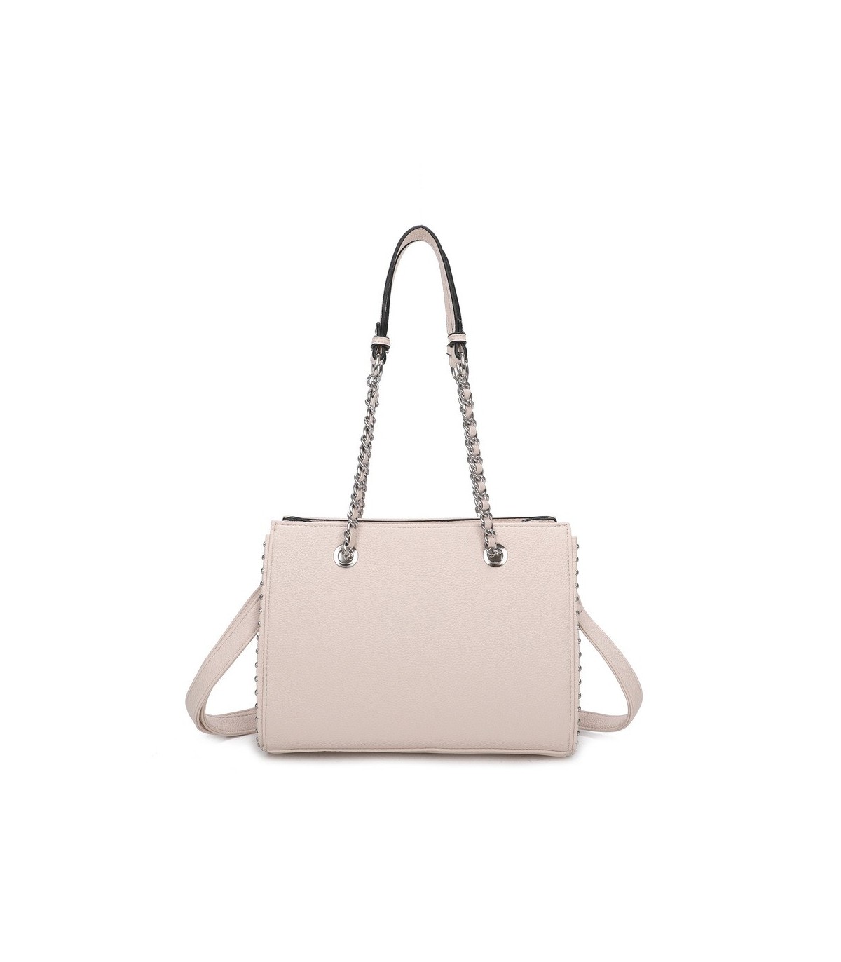 T11592 - Bolso de mano con doble asa de cadena entrelazada