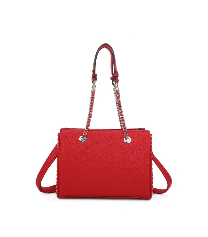 T11592 - Bolso de mano con doble asa de cadena entrelazada