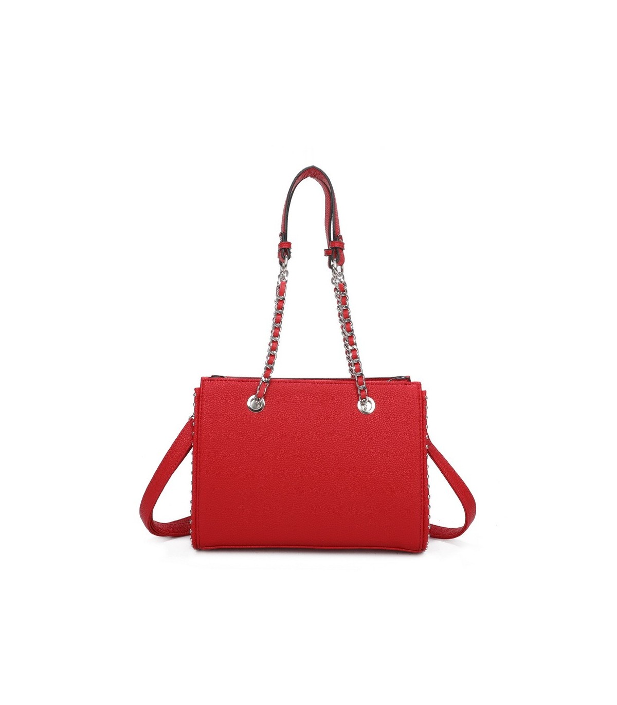 T11592 - Bolso de mano con doble asa de cadena entrelazada
