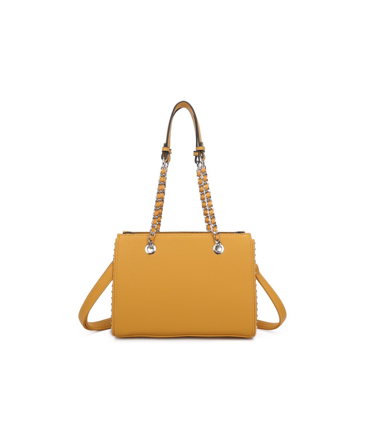 T11592 - Bolso de mano con doble asa de cadena entrelazada