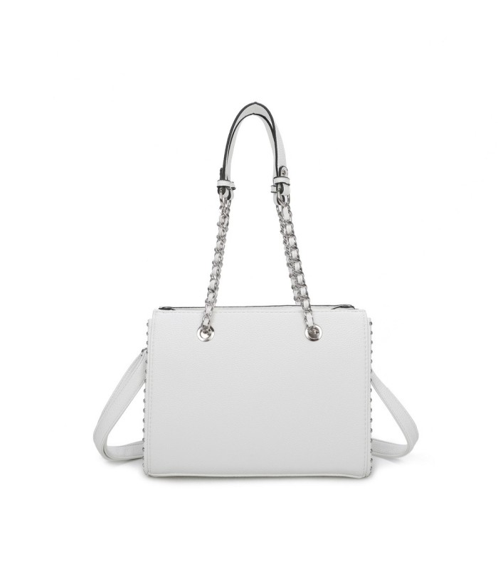 T11592 - Bolso de mano con doble asa de cadena entrelazada