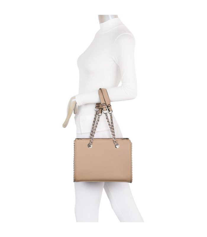T11592 - Bolso de mano con doble asa de cadena entrelazada