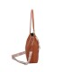 T11585 - Bolso bandolera con pequeño bolso interior de cierre de botón y pañuelo y bandolera rayada
