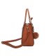 T11576 - Bolso bandolera cuadrado para mujer con adornos de pañuelo y borla