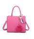 T11576 - Bolso bandolera cuadrado para mujer con adornos de pañuelo y borla