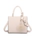 T11576 - Bolso bandolera cuadrado para mujer con adornos de pañuelo y borla