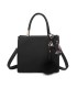 T11576 - Bolso bandolera cuadrado para mujer con adornos de pañuelo y borla
