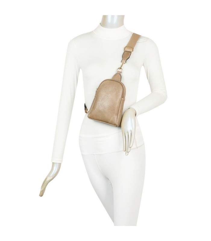 T11603 - Mochila bandolera de dos compartimentos para mujer como bolso porta móvil