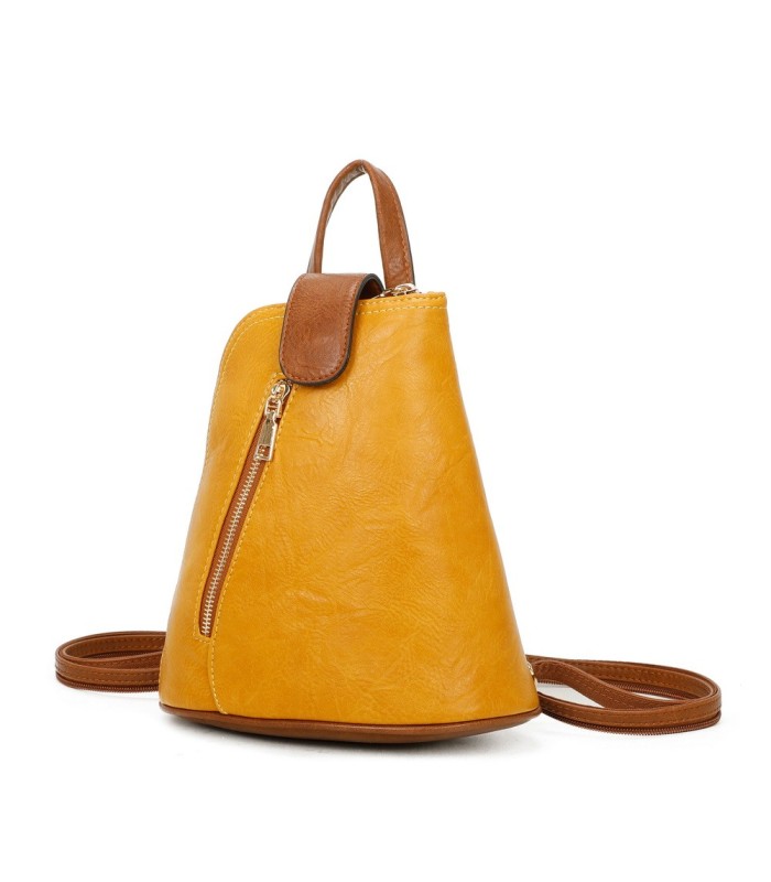 T11604 - Mochila bandolera cónica con cierre de botón imantado