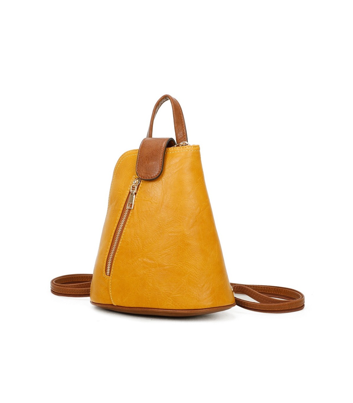 T11604 - Mochila bandolera cónica con cierre de botón imantado