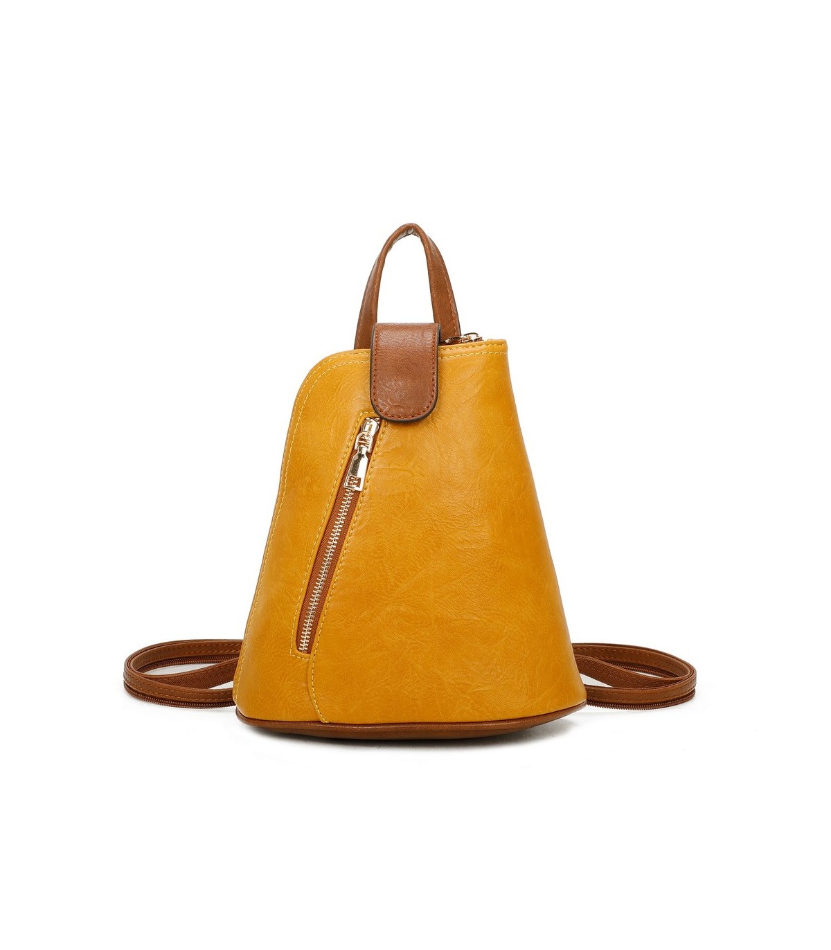 T11604 - Mochila bandolera cónica con cierre de botón imantado