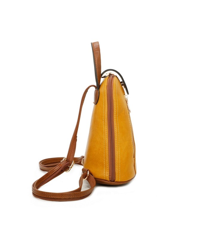 T11604 - Mochila bandolera cónica con cierre de botón imantado