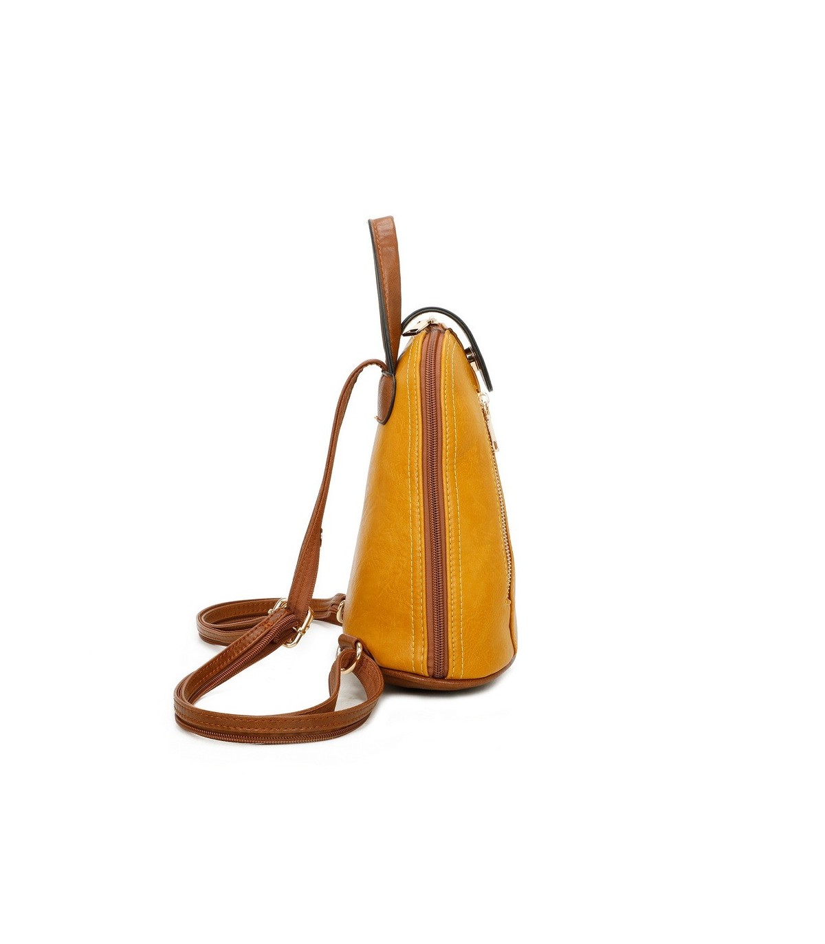T11604 - Mochila bandolera cónica con cierre de botón imantado