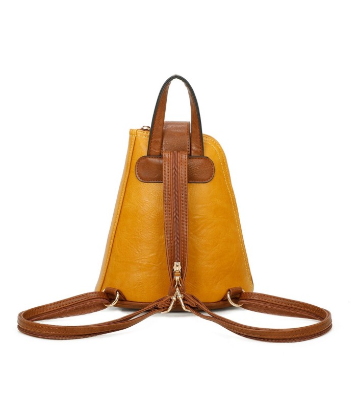 T11604 - Mochila bandolera cónica con cierre de botón imantado