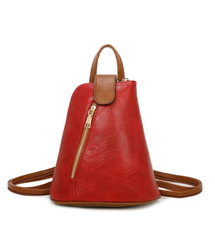 T11604 - Mochila bandolera cónica con cierre de botón imantado