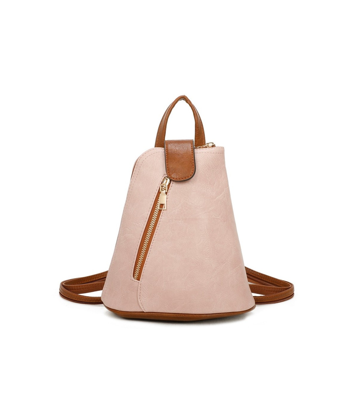 T11604 - Mochila bandolera cónica con cierre de botón imantado